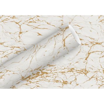 Papier cadeau motif marbre gris et or, chic et raffiné | jourdefete.com