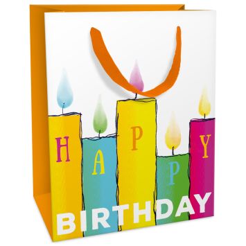 Sac cadeau petite taille Bougies colorées pour anniversaire | jourdefete.com