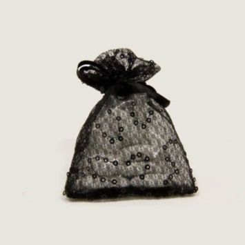 Lot de 6 Sachets Fantaisie Pailletés - Noir