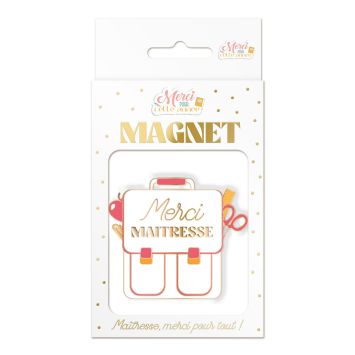 Magnet cartable Merci Maîtresse cadeau scolaire | jourdefete.com