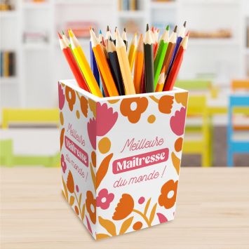 Pot à crayons "Meilleure Maîtresse du monde !" - Collection Merci pour cette année