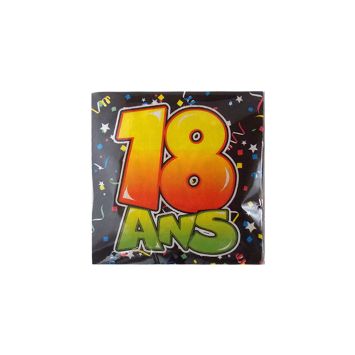 Paquet de 20 serviettes "18 ans"