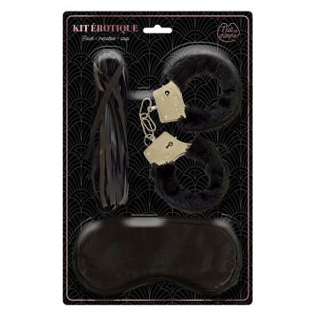 Kit érotique avec menottes, fouet et loup pour couple | jourdefete.com
