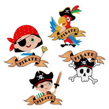 Lot de 16 stickers - Pirate | jourdefete.com