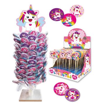 Sucette Licorne avec sticker holographique coloré | jourdefete.com