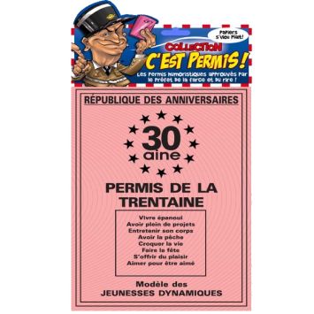 permis humoristique 30 ans