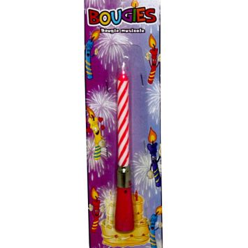 Bougie d'anniversaire musicale rose