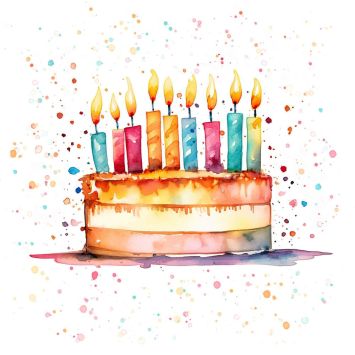 Serviettes en papier d’anniversaire avec un gâteau coloré et des bougies | jourdefete.com