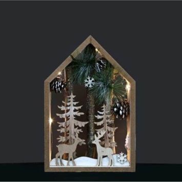decoration-bois-table-noel-lumineux | jourdefete.com