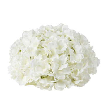 Tête d’hortensia blanc artificiel diamètre 27 cm | jourdefete.com
