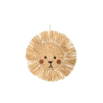 suspension en raphia 38 cm tête d'ourson | jourdefete.com