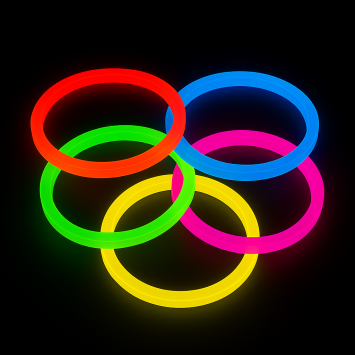 15 bracelets lumineux multicolores - 20 cm
