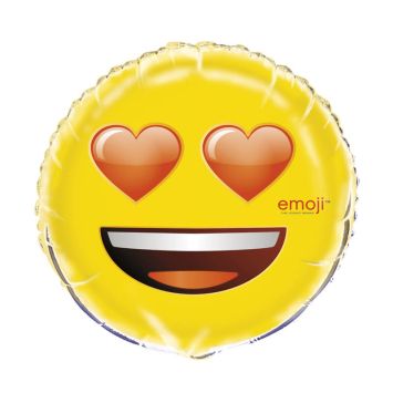 Ballon à l'hélium Emoji yeux en coeur