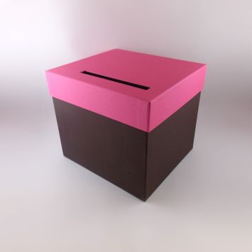 Urne Carrée Bicolore Chocolat/ Fuschia
