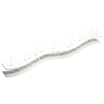 VERRERIE CENTRE DE TABLE BOIS BLANC AVEC TUBES 100CM X 13CM X 10CM