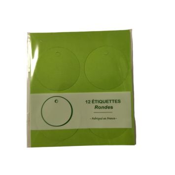 12 étiquettes vertes à personnaliser - Diamètre 5 cm