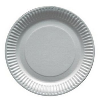 50 assiettes blanches en carton - Diamètre 23 cm