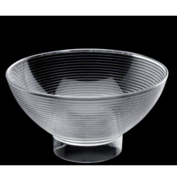 6 coupelles en plastique 22 cl - Transparent  - rayures en relief| jourdefete.com