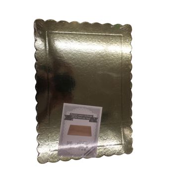 Support gâteau rectangle doré en carton par lot de 3 | jourdefete.com