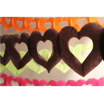 Guirlande de Coeurs en Papier - Chocolat