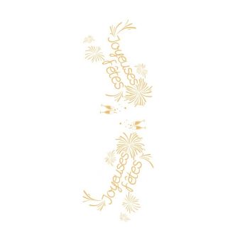 Chemin de Table Organza "Joyeuses Fêtes" - Or