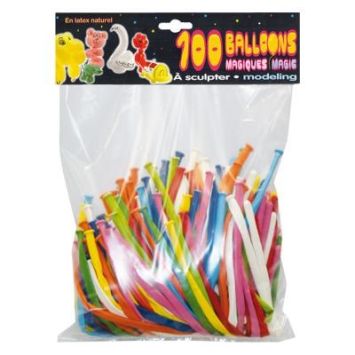 100 Ballons à Modeler Assortis