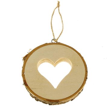 rondin de bois avec coeur et lien de 10 cm | jourdefete.com