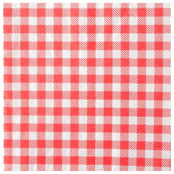 25 serviettes à motifs vichy en papier - 40 x 40 cm - Collection À la campagne