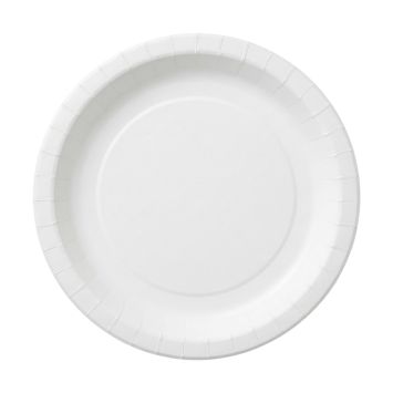10 assiettes blanches en carton - Diamètre 26 cm
