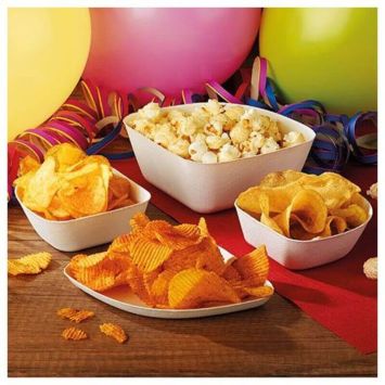 4 coupelles "Belle Vie" en canne à sucre pure - 12,8 x 12,8 x 5,5 cm