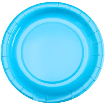Assiettes en carton turquoise 18 cm - Lot de 10 | jourdefete.com