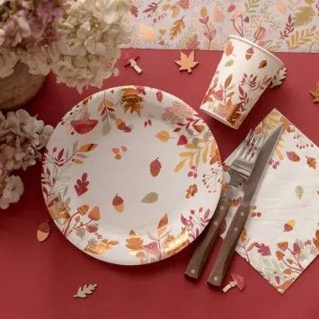 10 gobelets en carton FSC® - 270 ml - Collection Automne Doré