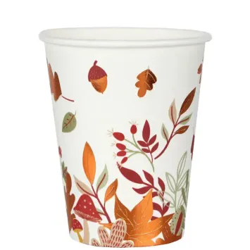 Des gobelets aux motifs d'automne dorés pour votre table | jourdefete.com