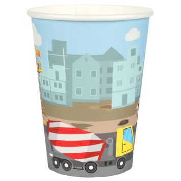 Optez pour ce lot de 10 gobelets sur la table d'anniversaire "En chantier" de votre enfant | jourdefete.com