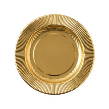10 assiettes dorées en carton - Diamètre 20 cm