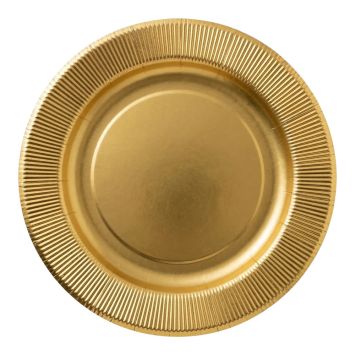 10 assiettes dorées en carton - Diamètre 26 cm