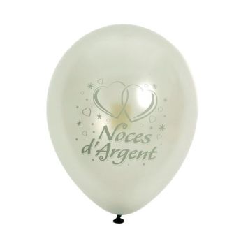 10 Ballons de Baudruche Noces d'Argent