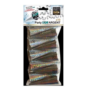 10 cones serpentins argent ou or couleur au choix | jourdefete.com