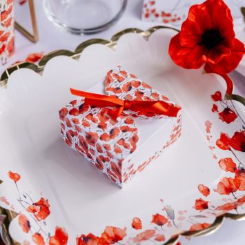 10 Contenants avec ruban - Collection Poppy Love