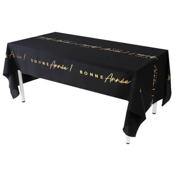 Nappe en polyester - Nouvel An - 142 x 256 cm - Collection Bonne Année Golden - Couleur au choix