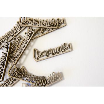 10 décorations en bois à parsemer pour communion - Mot "Communion"