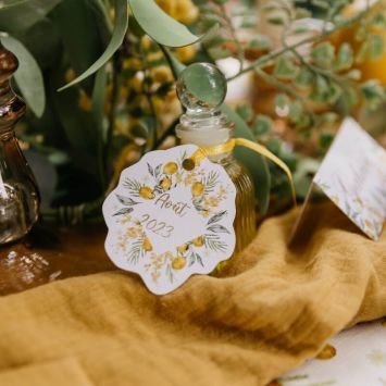 10 Étiquettes avec ruban - Collection Mimosa