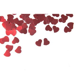 Confettis cœur rouge métallisé pour déco de fête | jourdefete.com
