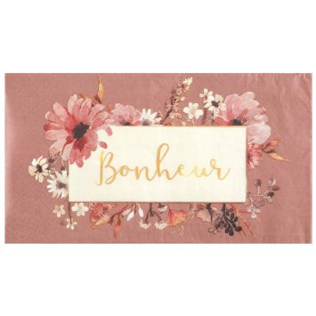 20 serviettes en papier FSC® - 40 x 33 cm - Collection Amour Floral