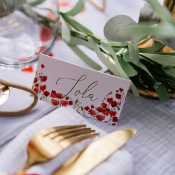 10 Marque-Places - Collection Poppy Love