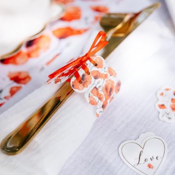 10 Ronds de serviette - Collection Poppy Love