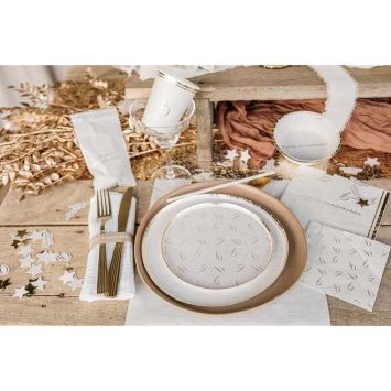 15 serviettes cocktail en papier - 24 x 24 cm - Collection Gold'n Age - Âge au choix