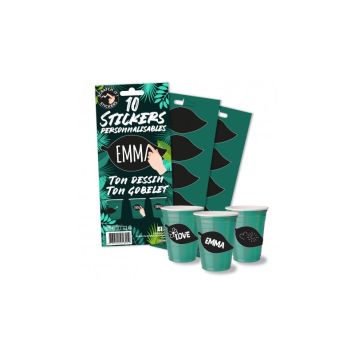 10 stickers pour gobelets personnalisables modèle au choix | jourdefete.com