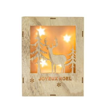 Décoration à poser Noël - Bois - Tableau Lumineux Forêt