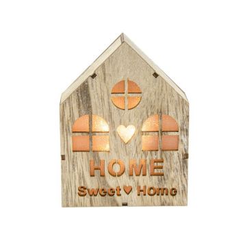 Décoration à poser Noël - Bois - Maison Lumineuse Home Sweet Home